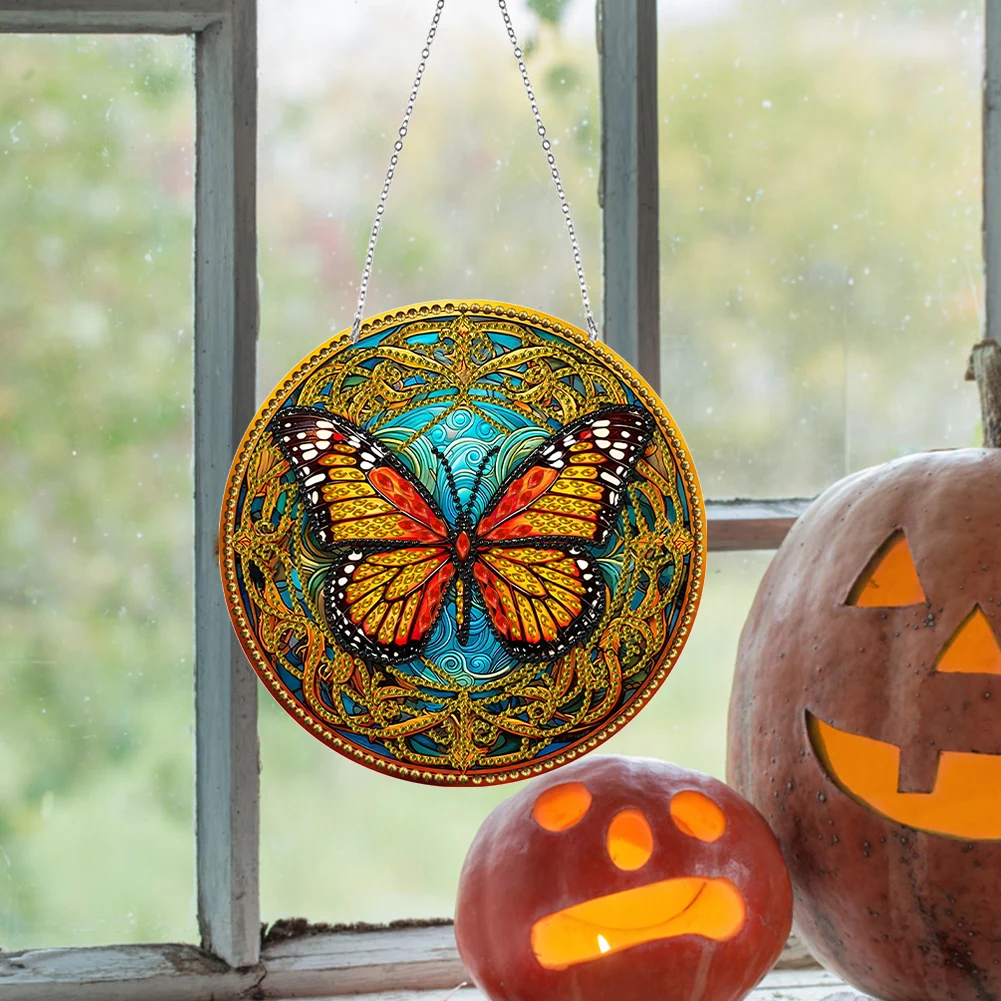 Сенника Двупосочен специална форма с ромбовидным модел, окачен украшение на веригата-пеперуда за декорация детски партита, аксесоари за дома