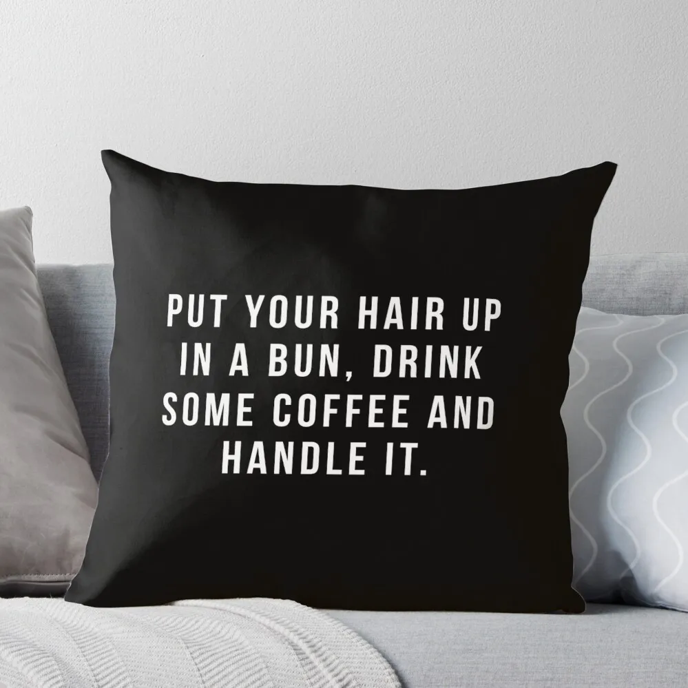 Съберете косата на кок, пие кафе и направете го. Декоративна възглавница за диван луксозен