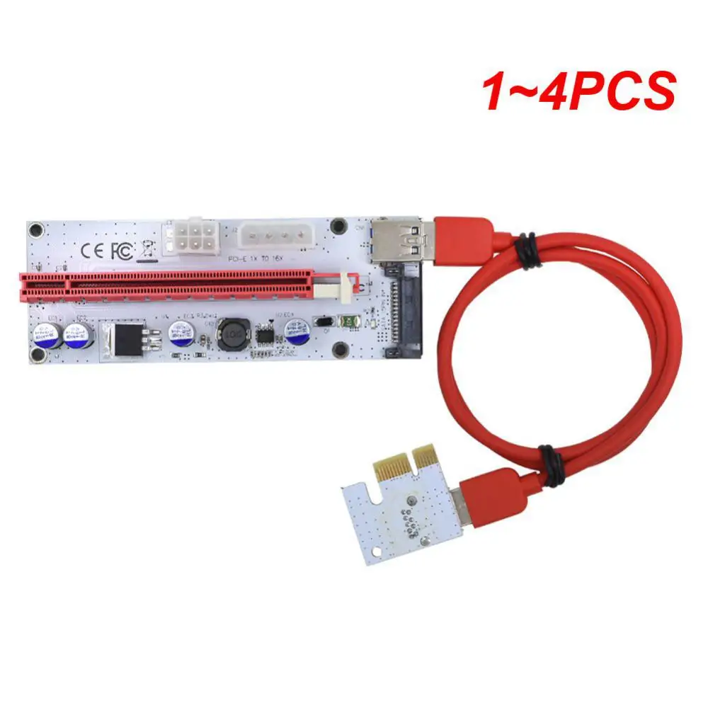 PCIE PCI-E 008S Удължител Странично Card PCI-E1X-16X удължителен кабел от Видеокартата, Червен Слот За карта с Адаптер Адаптер Такса