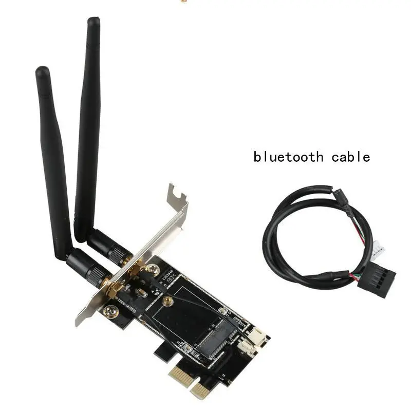 PCIE 1X за лаптоп NGFF Ekey PCIE M2 с адаптер за безжична мрежова карта Wi-Fi антена 5 DBI
