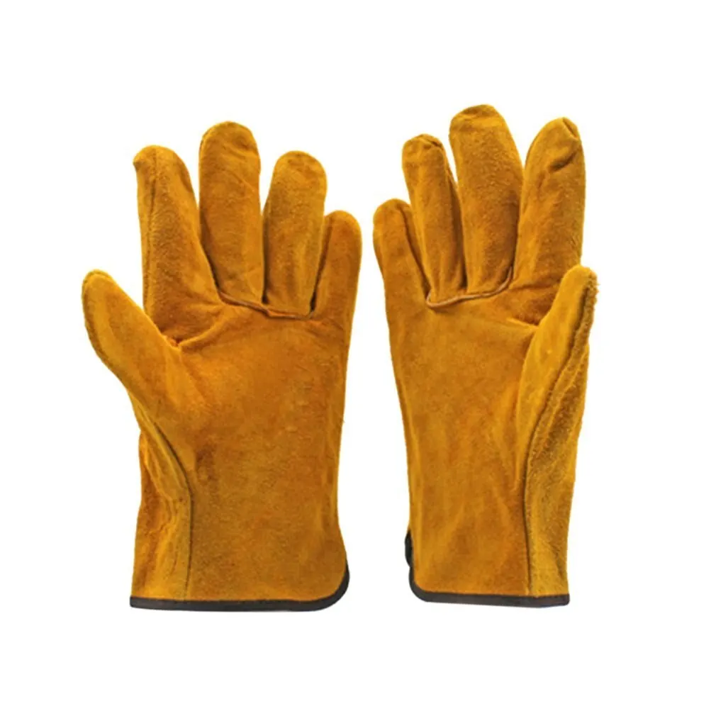 Работни ръкавици, Ръкавици за заварчици, защитни ръкавици от прегряване, Ръчни инструменти, Пожароустойчива здрава коровья кожа за заваряване на метални, 1 чифт XL