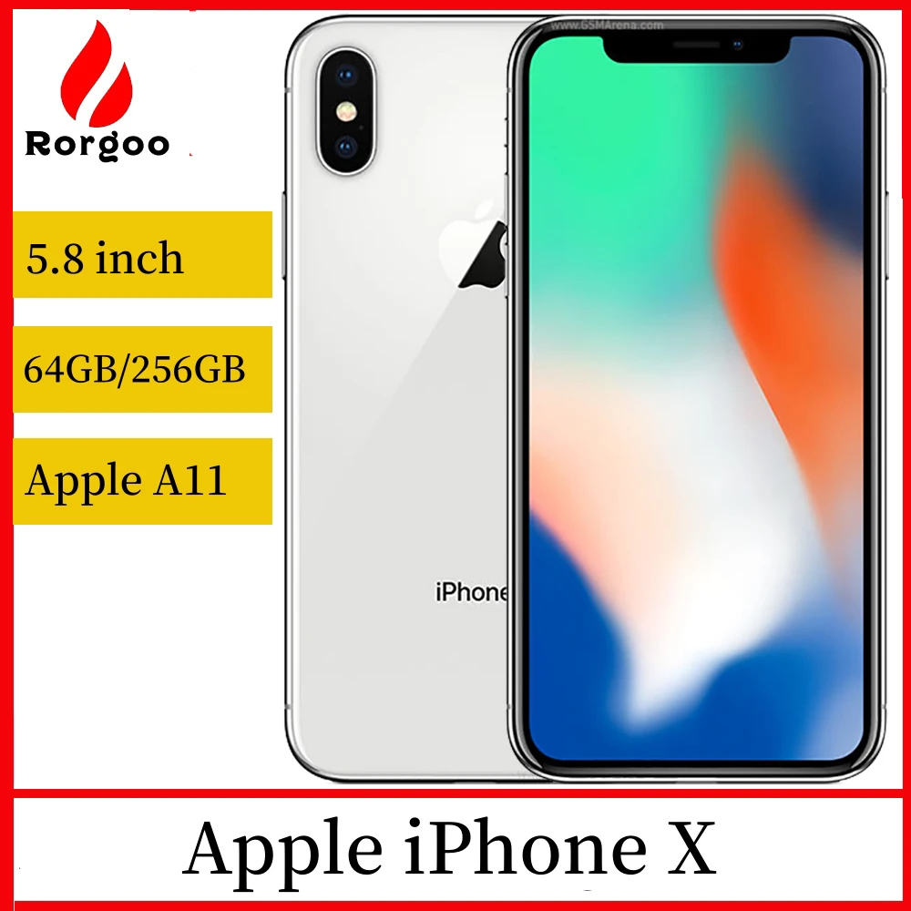 Оригинален Отключени мобилен телефон Apple iPhone X 4G с NFC 3 GB оперативна памет, 64 GB / 256 GB ROM, 5,8 
